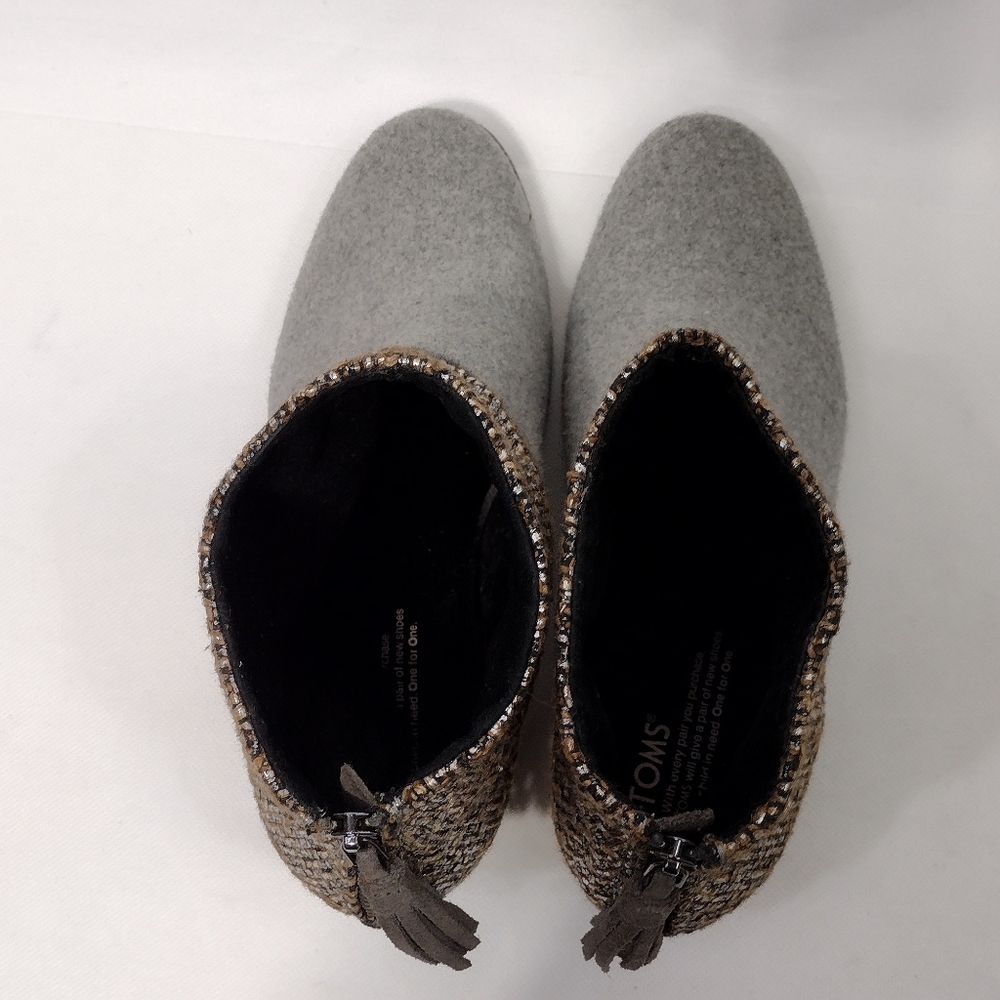 Toms Wool Blend Chelsea Boots Women's 11 Gray Boho Retro 90s Y2K Casual - Picture 3 of 11